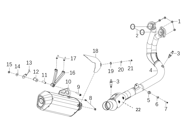 Muffler & exhaust pipe E5+
